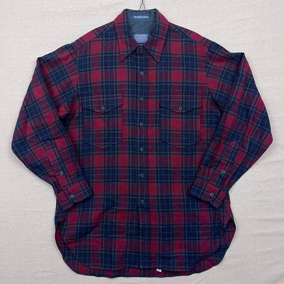 Pendleton Other - Vintage 70s 80s Pendleton Outdoors Man Wool Plaid Flannel‎ Button Down Shirt